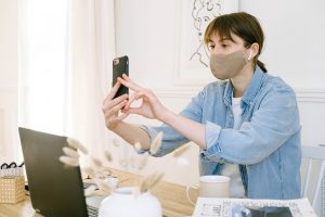 women using phone